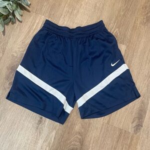 Nike Men's Dark Blue and White Athletic Shorts